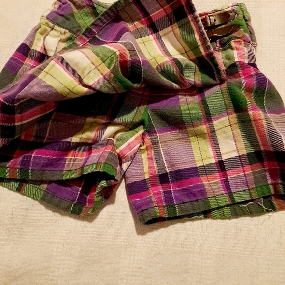 Gymboree girls size 8 plaid flannel skort, faux belt - Picture 3 of 5